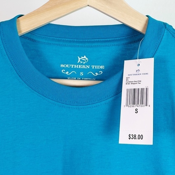 NWT Southern Tide Skipjack Short Sleeve Pocket Tee in Caribbean Blue - Picture 4 of 6